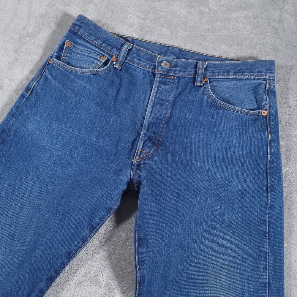 Levi's 501 Jeans Mens 36x30 (Fits 34x28) Blue‎ Button Fly Straight Leg Denim